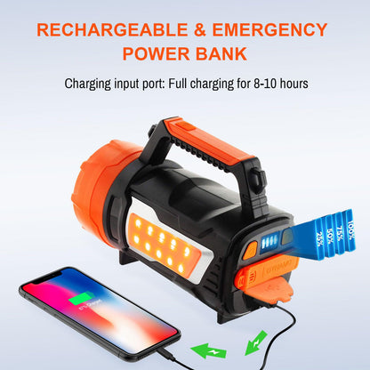 ErayLife LED Handkurbel Taschenlampe 887B, 7000 Lumen, USB aufladbar