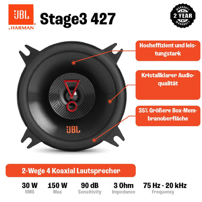 JBL Stage3 427 2-Wege Auto Lautsprecher Set 10 cm 150 Watt