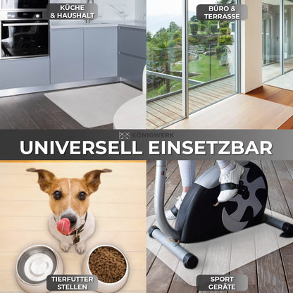 Königwerk Bodenschutzmatte Bürostuhl 118 x 145 cm, milchweiss