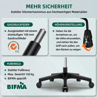 Airchros Ergonomischer Bürostuhl Netzstuhl - Schwarz