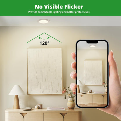 HOMEOW LED Einbaustrahler 20er Set Dimmbar 3-farbig 68mm