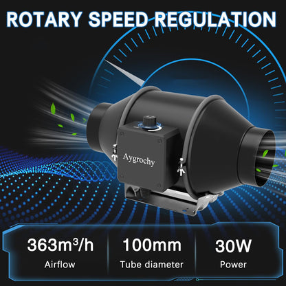 Aygrochy Rohrventilator 100mm EC Regelbar 363 m³/h