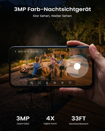ieGeek S5 2K Überwachungskamera Aussen mit Solarpanel und Akku