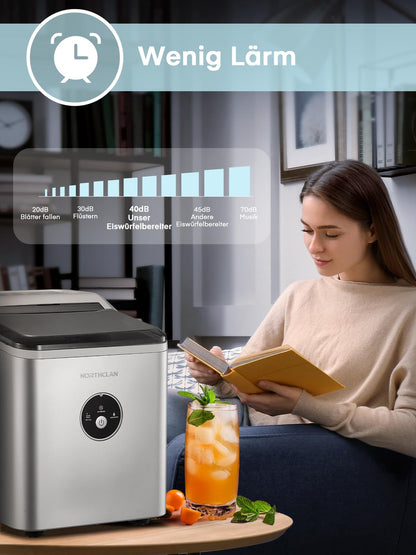 NORTHCLAN Eiswürfelmaschine, 14 kg/24 h, 9 Eiswürfel in 6-8 Minuten