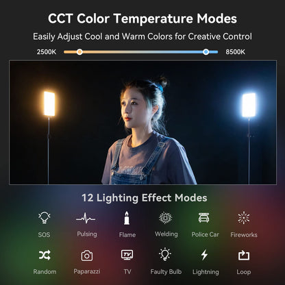 SMALLRIG RM120 LED Videoleuchte RGB mit OLED-Display und Diffusor