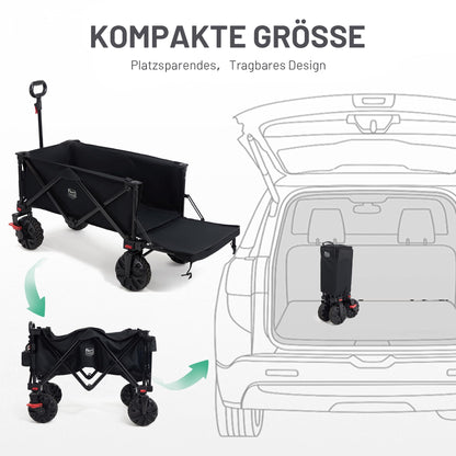 TIMBER RIDGE Bollerwagen XXXL faltbar 300L, Handwagen mit Heckklappe