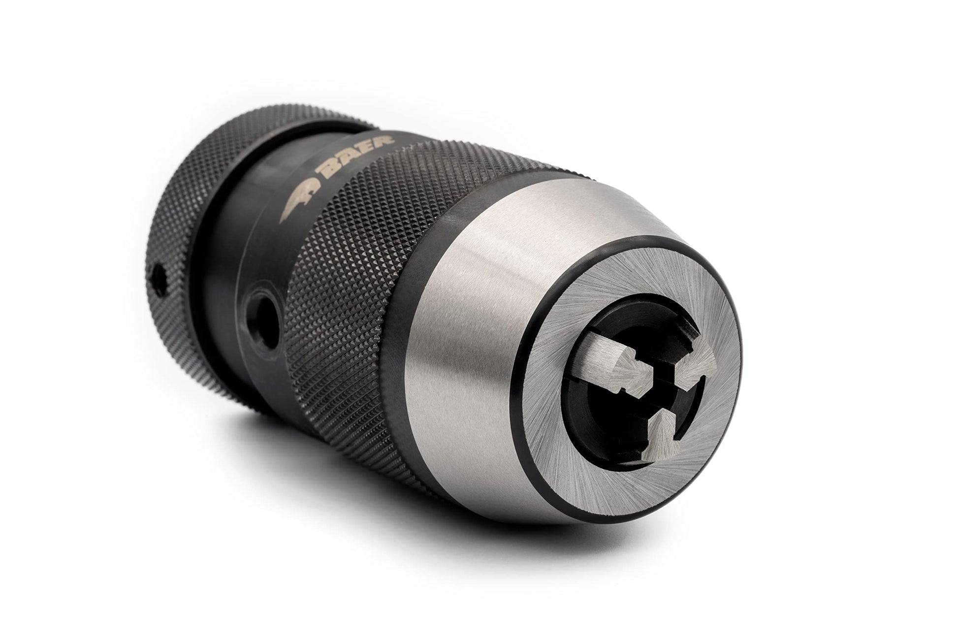 BAER Schnellspannbohrfutter 0.2-16mm - UNF 1/2 x 20 Gewinde. Zylindrisches, silbernes Metallfutter zum schnellen Spannen von Bohrern 0.2-16mm.