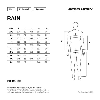 REBELHORN Rain Motorrad Regenanzug Set - Zweiteilig