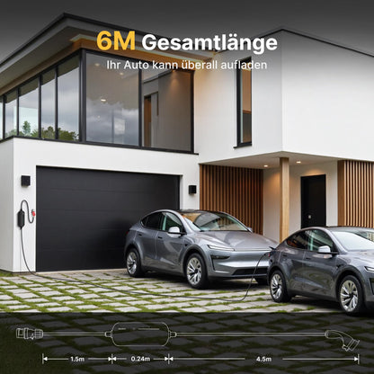 Morec Mobile Wallbox 11 kW Typ 2 Ladekabel mit CEE-Stecker, 6 m