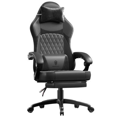 Dowinx Gaming Stuhl Racing Gamer Sessel - PU Leder Schwarz