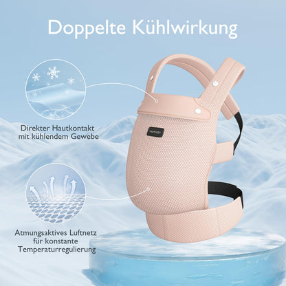 Momcozy Air Mesh Babytrage Ergonomisch Atmungsaktiv - Rosa
