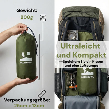 VALEHOWL Isomatte aufblasbar, ultraleicht, 800 g, R-Wert 3,0
