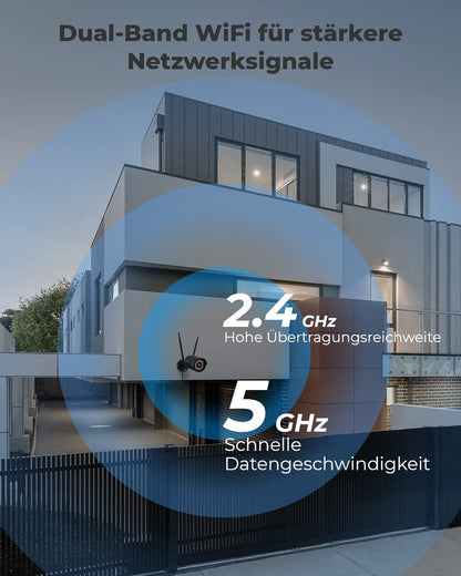 Reolink RLC-510WA 2K+ WLAN Überwachungskamera Aussen, 5MP, Schwarz