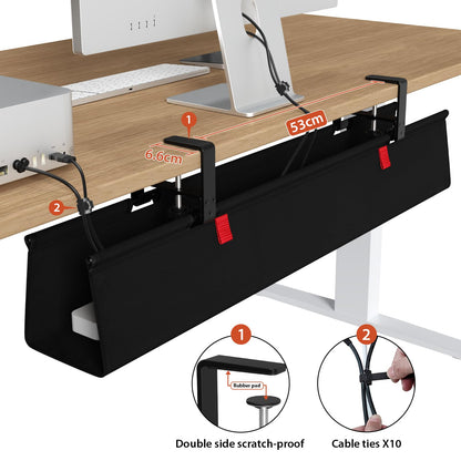Univivi Kabelkanal Schreibtisch 90 cm, Kabelmanagement ohne Bohren