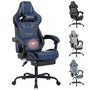 WOTSTA Gaming Stuhl Ergonomisch mit Fussstütze - Blau, hochlehniger Stuhl in Blau mit Fußstütze für ergonomisches Gaming.