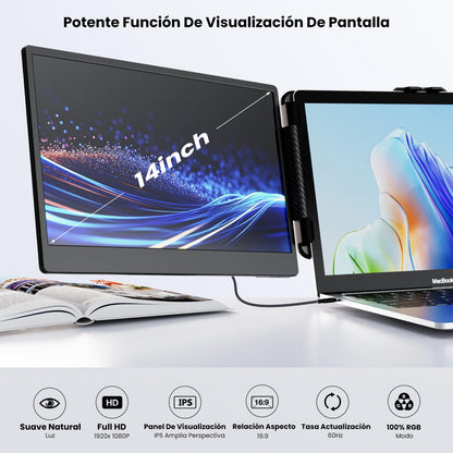 SMISEACOW S2 Tragbarer Laptop Monitor – 14 Zoll FHD