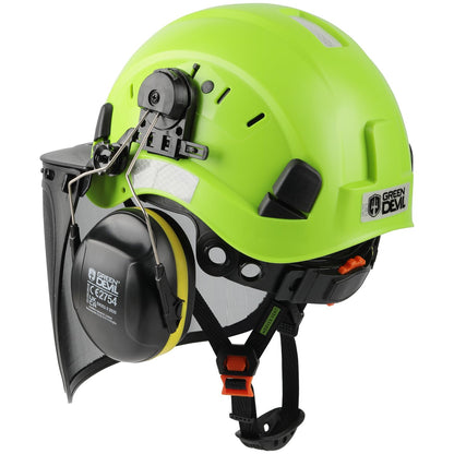 GREEN DEVIL Kettensägen-Schutzhelm 3-in-1 Helmset EN397 & EN 352-3