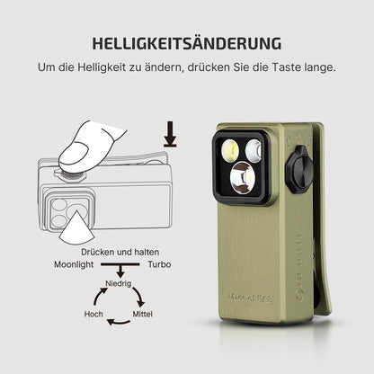 OLIGHT Oclip Ultra Mini LED Clip-Taschenlampe, 530 Lumen, UV-Licht