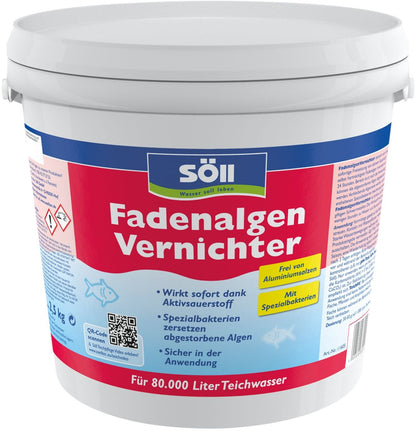 Söll FadenalgenVernichter 80589 mit Aktivsauerstoff, 2,5 kg – Granulat gegen Fadenalgen im Gartenteich