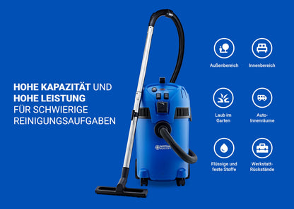 Nilfisk Multi II 30L T Nass Trockensauger mit Steckdose - Staubsauger für Werkstatt, Haus, Garten und Auto (1400 W)