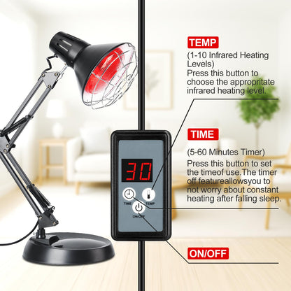 Cozion Infrarotlichtlampe 150W - Rotlicht Wärmelampe für Zuhause