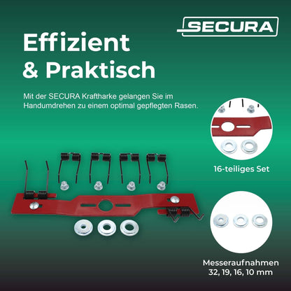 Secura Vertikutierer Kit – Kraftharke für Benzin-Rasenmäher ab 41 cm