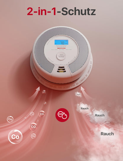 X-Sense SC07-WX WLAN-Rauch- und Kohlenmonoxidmelder, 2-in-1