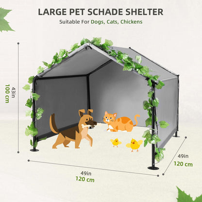 A.FATI Outdoor Hundehütte für grosse Hunde - 120x120x100 cm Grau