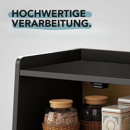 Cookery Brotkasten aus Bambus mit 2 Etagen, schwarz