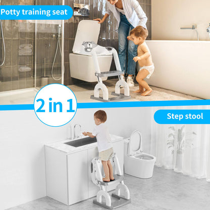 KYYOKE Toilettensitz mit Treppe für Kinder, 2-in-1 Toilettentrainer