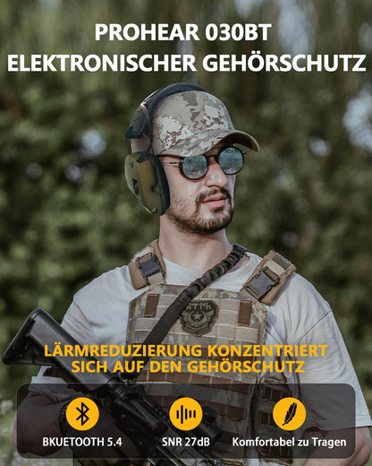PROHEAR 030 Elektronischer Schiessgehörschutz Bluetooth Grün