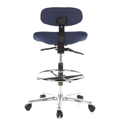 hjh OFFICE 608310 Arbeitsstuhl hoch – Stoff Blau