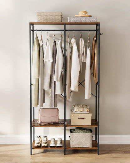 SONGMICS RGR004B01 Offener Kleiderschrank – Vintagebraun