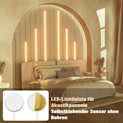 Lichaser LED Strip Akustikpaneel – 6er Set Dimmbar Warmweiss Touch Sensor