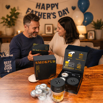 Smokpub Elektrisches Whisky Smoker Set mit 6 Holzspänen und Zünder