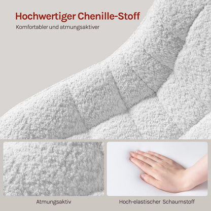 WOLTU Schminktisch Hocker mit Rückenlehne, höhenverstellbar, Weiss