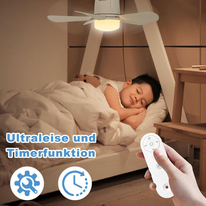 Gliztech Deckenventilator Outdoor mit Licht, Akku 20000 mAh, 50 cm