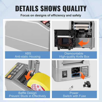 VEVOR Automatischer Klebebandspender elektrisch – 6-60 mm