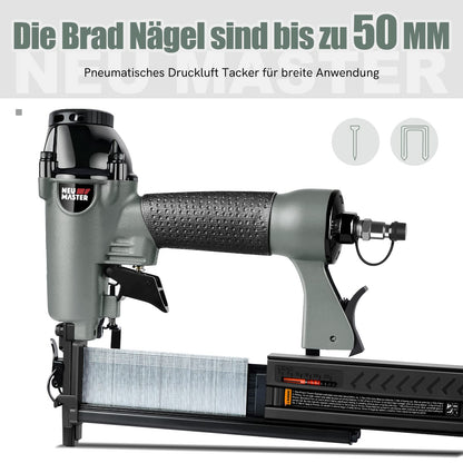 NEU MASTER 2-in-1 Druckluftnagler und Tacker NPT5040 mit Koffer