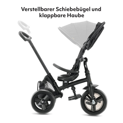 Deryan Explorer Kinderdreirad mit Schubstange, klappbar, Schwarz