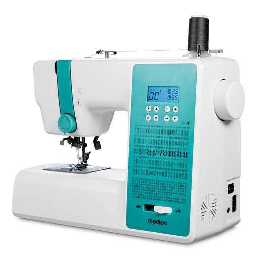 MEDION SD36 MD11881 Digitale Nähmaschine, 270 Stichmuster, türkis