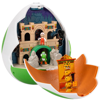 „Super Mario Galaxy“-Film: Yoshi Egg 9„ / 23 cm Spielset mit 1,5“ großen Actionfiguren, offiziell lizenziert von Jakks Pacific, inklusive 4 cm großen Minifiguren, interaktives Spielset, ab 3 Jahren