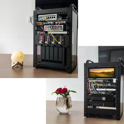 GeeekPi DeskPi RackMate T1 Netzwerkschrank 8U Schwarz
