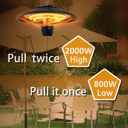 DONYER POWER Halogenheizung Garten Terrasse – 800-2000W
