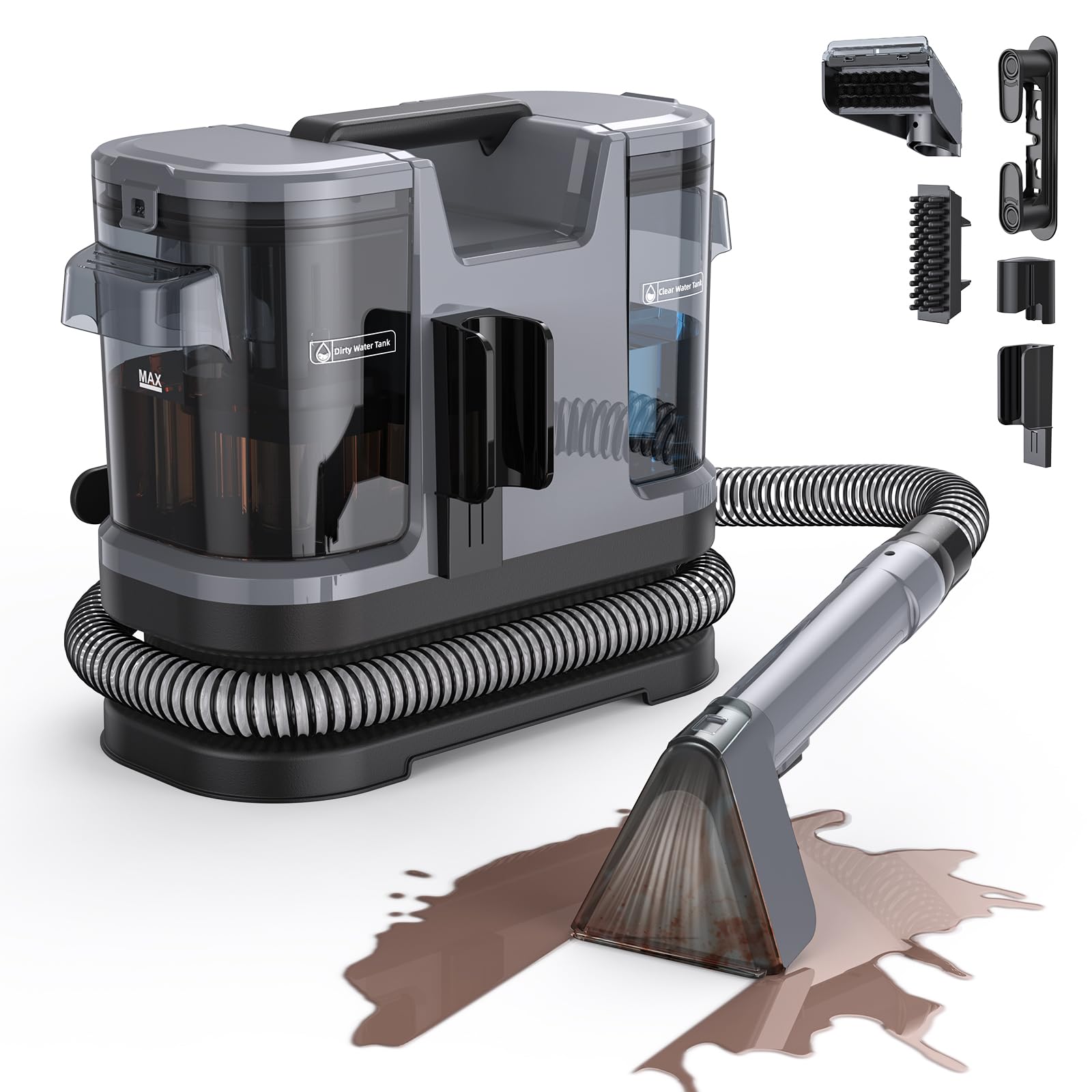 Lubluelu Nasssauger Polsterreiniger 600 W für Teppich, Sofa & Auto – mit 1,7 m Schlauch