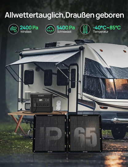 ECO-WORTHY 100W Solarpanel Faltbar Monokristallin für Powerstation