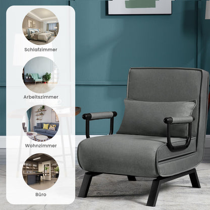 WOLTU Schlafsessel 3-in-1 mit Bettfunktion – Dunkelgrau