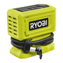 RYOBI 18V ONE+ Akku-Mini-Kompressor RPI18-0, 11 bar ohne Akku. Grün-schwarzer Kompressor pumpt Reifen/Bälle bis 11 bar.