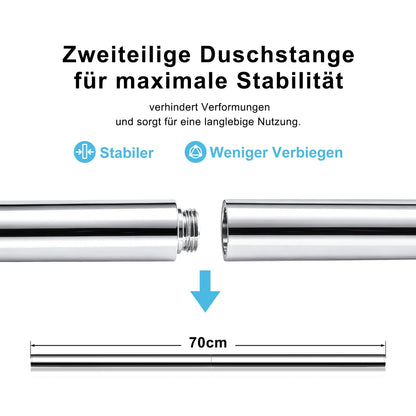 Görbach Brausestangen-Set mit Handbrause, Edelstahl, 70 cm, Chrom