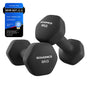 SONGMICS Kurzhanteln 2er Set, 2 x 6 kg, Hexagon, Neopren, schwarz – für Krafttraining zu Hause